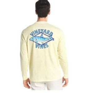 Vineyard Vines Long Sleeve Bonefish Diamond Pocket Tee Long Sleeve Mens Large